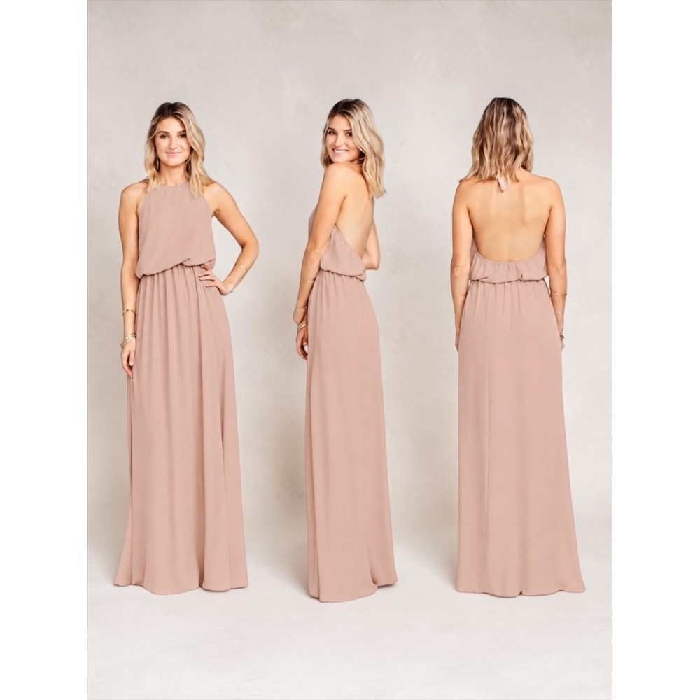Show Me Your Mumu Weddings | Heather Halter Maxi Dress | XXS | Dusty Blush